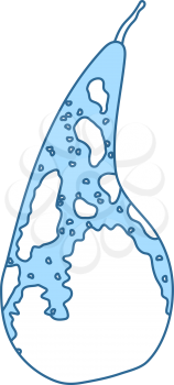 Icon Of Pear In Ui Colors. Thin Line With Blue Fill Design. Vector Illustration.