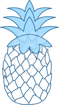 Icon Of Pineapple In Ui Colors. Thin Line With Blue Fill Design. Vector Illustration.