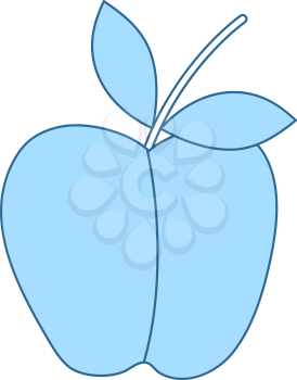 Icon Of Apple In Ui Colors. Thin Line With Blue Fill Design. Vector Illustration.