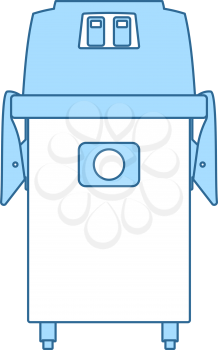 Vacuum Cleaner Icon. Thin Line With Blue Fill Design. Vector Illustration.