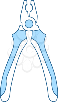 Pliers Tool Icon. Thin Line With Blue Fill Design. Vector Illustration.