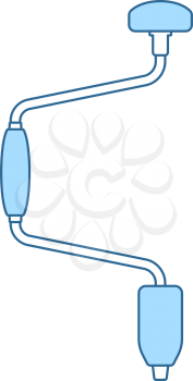 Auger Icon. Thin Line With Blue Fill Design. Vector Illustration.