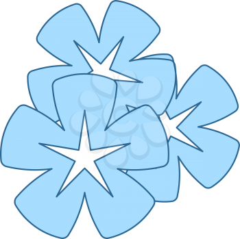 Frangipani Flower Icon. Thin Line With Blue Fill Design. Vector Illustration.