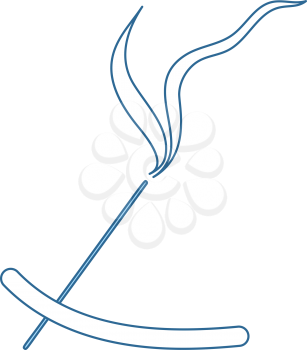 Incense Sticks Icon. Thin Line With Blue Fill Design. Vector Illustration.