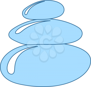 Spa Stones Icon. Thin Line With Blue Fill Design. Vector Illustration.