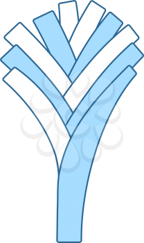Leek Onion Icon. Thin Line With Blue Fill Design. Vector Illustration.
