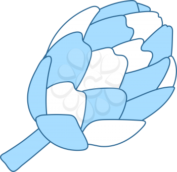 Artichoke Icon. Thin Line With Blue Fill Design. Vector Illustration.