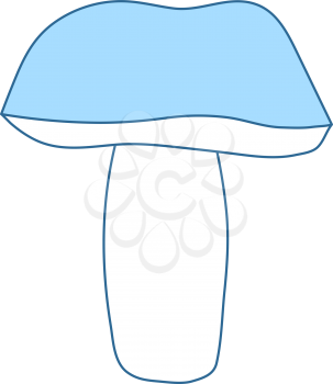 Mushroom Icon. Thin Line With Blue Fill Design. Vector Illustration.