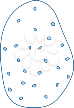 Potato Icon. Thin Line With Blue Fill Design. Vector Illustration.