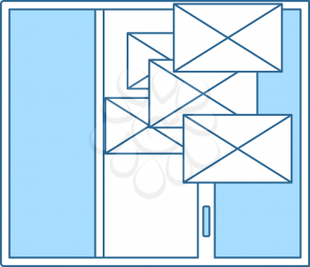 Mailing Icon. Thin Line With Blue Fill Design. Vector Illustration.
