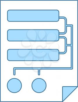 Code Map Icon. Thin Line With Blue Fill Design. Vector Illustration.