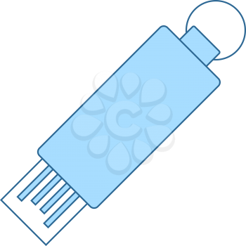 USB Flash Icon. Thin Line With Blue Fill Design. Vector Illustration.