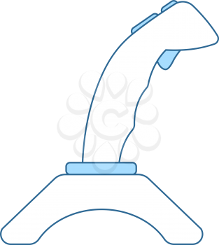 Joystick Icon. Thin Line With Blue Fill Design. Vector Illustration.
