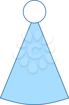 Party Cone Hat Icon. Thin Line With Blue Fill Design. Vector Illustration.
