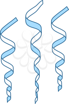Party Serpentine Icon. Thin Line With Blue Fill Design. Vector Illustration.