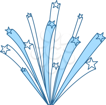 Fireworks Icon. Thin Line With Blue Fill Design. Vector Illustration.