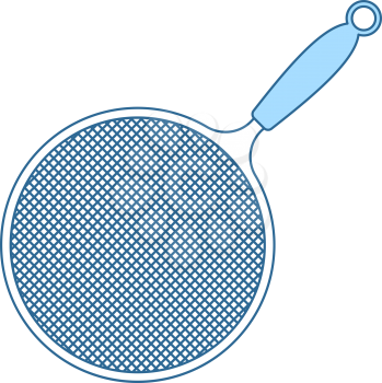 Kitchen Colander Icon. Thin Line With Blue Fill Design. Vector Illustration.