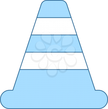 Icon Of Traffic Cone. Thin Line With Blue Fill Design. Vector Illustration.