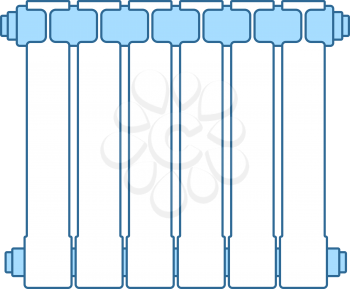 Icon Of Radiator. Thin Line With Blue Fill Design. Vector Illustration.