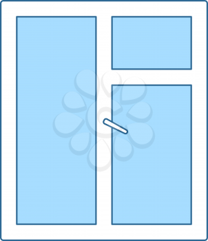 Icon Of Closed Window Frame. Thin Line With Blue Fill Design. Vector Illustration.