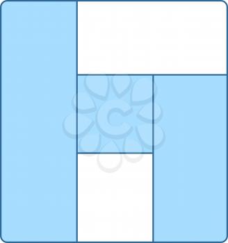 Icon Of Parquet Plank Pattern. Thin Line With Blue Fill Design. Vector Illustration.