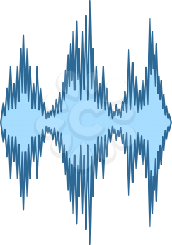 Music Equalizer Icon. Thin Line With Blue Fill Design. Vector Illustration.