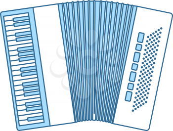 Accordion Icon. Thin Line With Blue Fill Design. Vector Illustration.