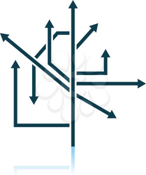 Direction Arrows Icon. Shadow Reflection Design. Vector Illustration.