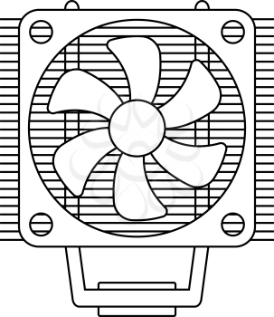 CPU Fan Icon. Outline Simple Design With Editable Stroke. Vector Illustration.