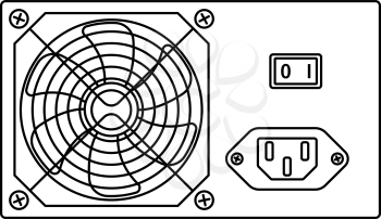Power Unit Icon. Outline Simple Design With Editable Stroke. Vector Illustration.