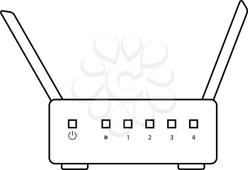 Wi-Fi Router Icon. Outline Simple Design With Editable Stroke. Vector Illustration.