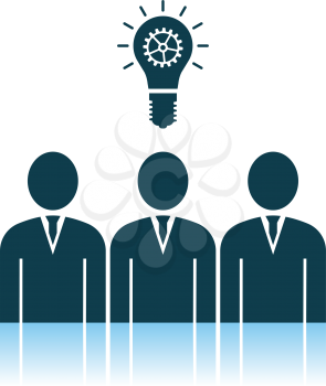 Corporate Team Finding New Idea Icon. Shadow Reflection Design. Vector Illustration.