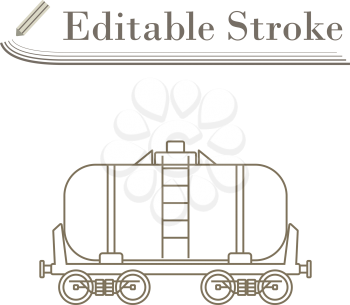 Oil Railway Tank Icon. Editable Stroke Simple Design. Vector Illustration.