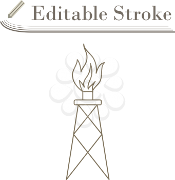 Gas Tower Icon. Editable Stroke Simple Design. Vector Illustration.