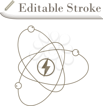 Atom Energy Icon. Editable Stroke Simple Design. Vector Illustration.