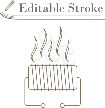Electrical Heater Icon. Editable Stroke Simple Design. Vector Illustration.