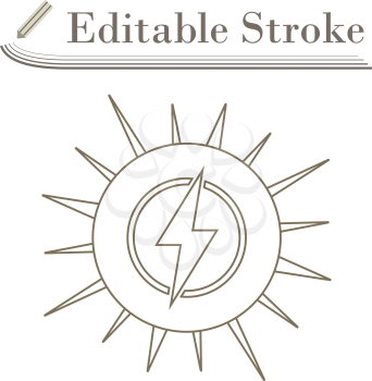 Solar Energy Icon. Editable Stroke Simple Design. Vector Illustration.