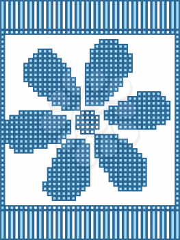 Sewing Ornate Scheme Icon. Thin Line With Blue Fill Design. Vector Illustration.