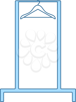 Hanger Rail Icon. Thin Line With Blue Fill Design. Vector Illustration.