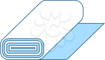Tailor Cloth Roll Icon. Thin Line With Blue Fill Design. Vector Illustration.