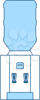 Office Water Cooler Icon. Thin Line With Blue Fill Design. Vector Illustration.