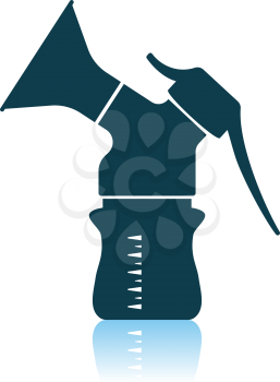 Breast Pump Icon. Shadow Reflection Design. Vector Illustration.