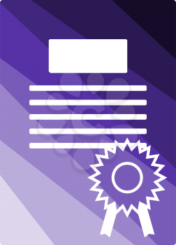Diploma Icon. Flat Color Ladder Design. Vector Illustration.