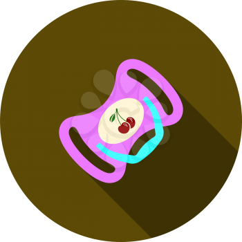Baby Soother Icon. Flat Circle Stencil Design With Long Shadow. Vector Illustration.