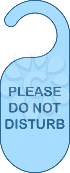 Don't Disturb Tag Icon. Thin Line With Blue Fill Design. Vector Illustration.