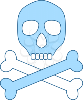 Poison Sign Icon. Thin Line With Blue Fill Design. Vector Illustration.