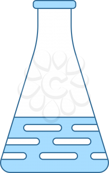Medical Flask Icon. Thin Line With Blue Fill Design. Vector Illustration.