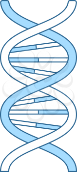 DNA Icon. Thin Line With Blue Fill Design. Vector Illustration.