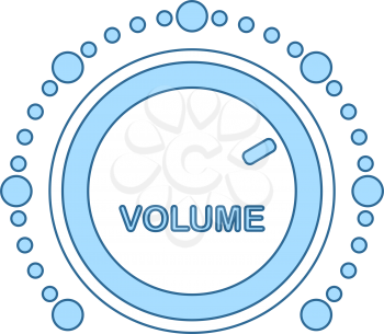 Volume Control Icon. Thin Line With Blue Fill Design. Vector Illustration.