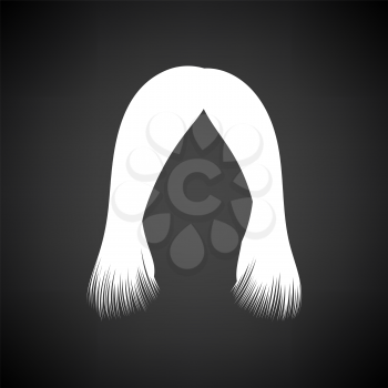 Woman Hair Dress. White on Black Background. Vector Illustration.